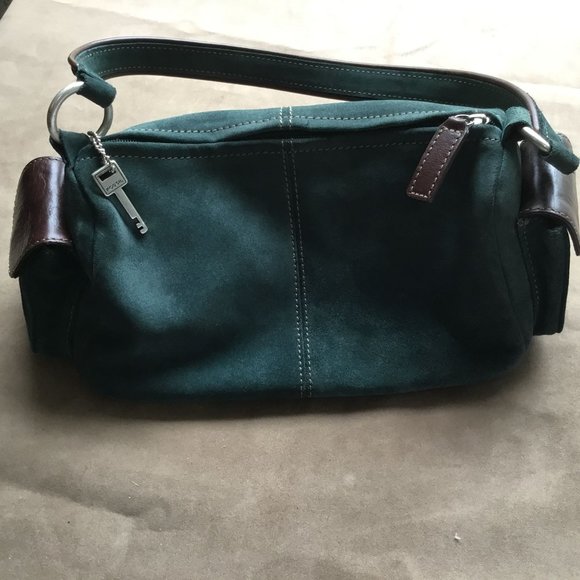 Fossil Green Suede Purse - Picture 6 of 10